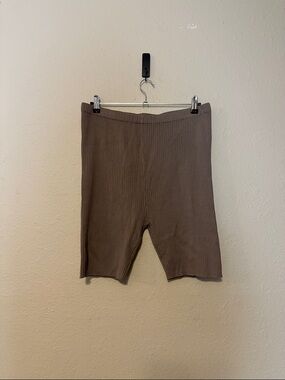 4th and reckless Inka Knit Cycling biker shorts In Mocha Size Large NWT